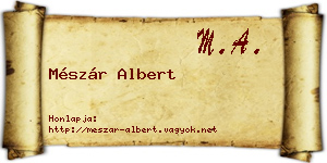 Mészár Albert névjegykártya