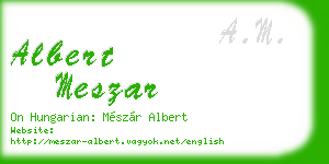 albert meszar business card
