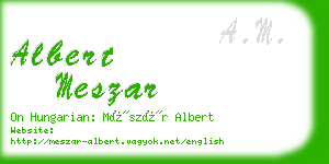 albert meszar business card